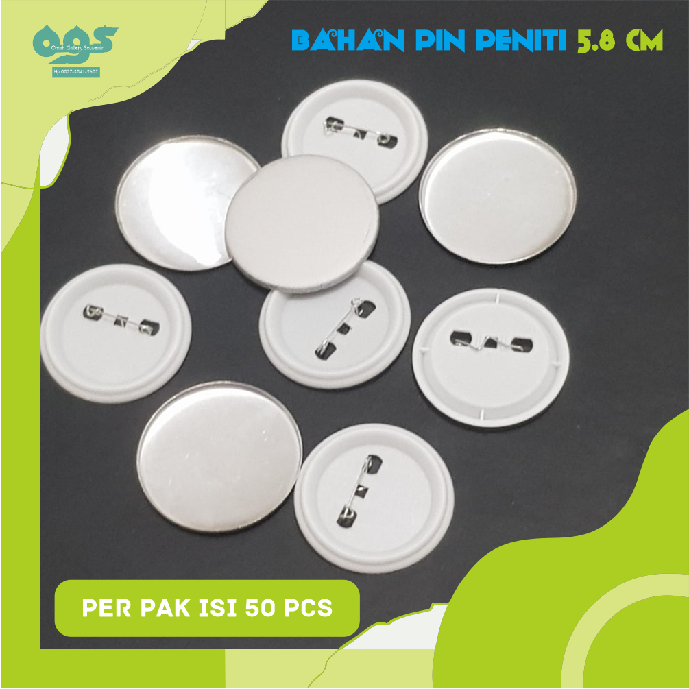 Jual Bahan Pin Peniti 58 mm / 5.8 cm PENITI + alumunium koran per pak ...