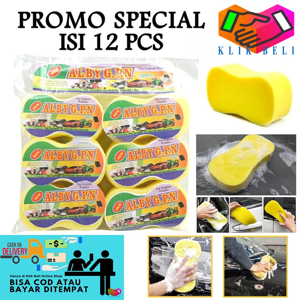 Jual PROMO SPECIAL 1 PACK ISI 12 PCS Spons Busa Motor / Sponge Cuci ...