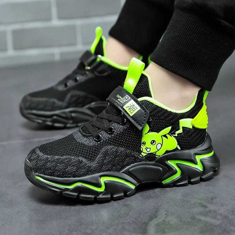 Jual RK Kids Sepatu Anak anak Anime pokemon lucu Pikachu Hitam ...
