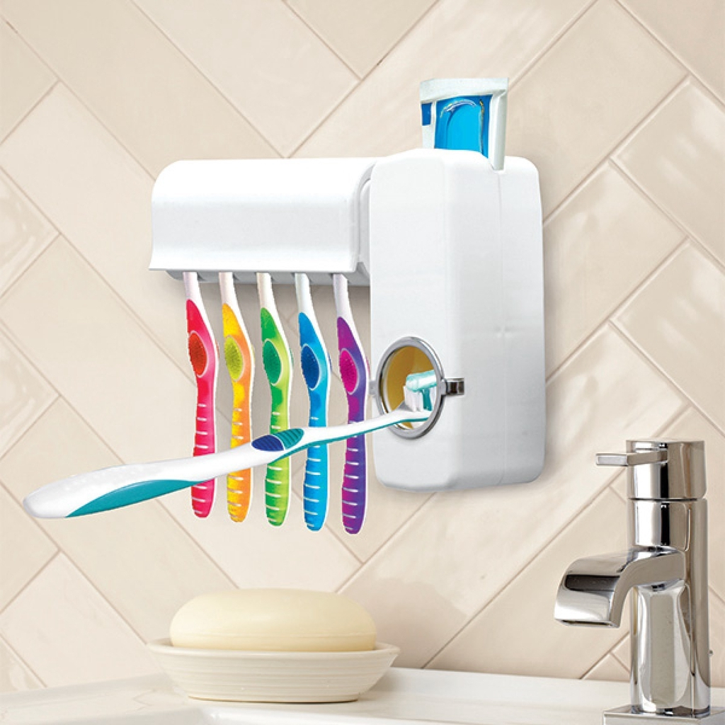 Jual COD DISPENSER ODOL Tempat Sikat Gigi Set Rak Kamar Mandi ...