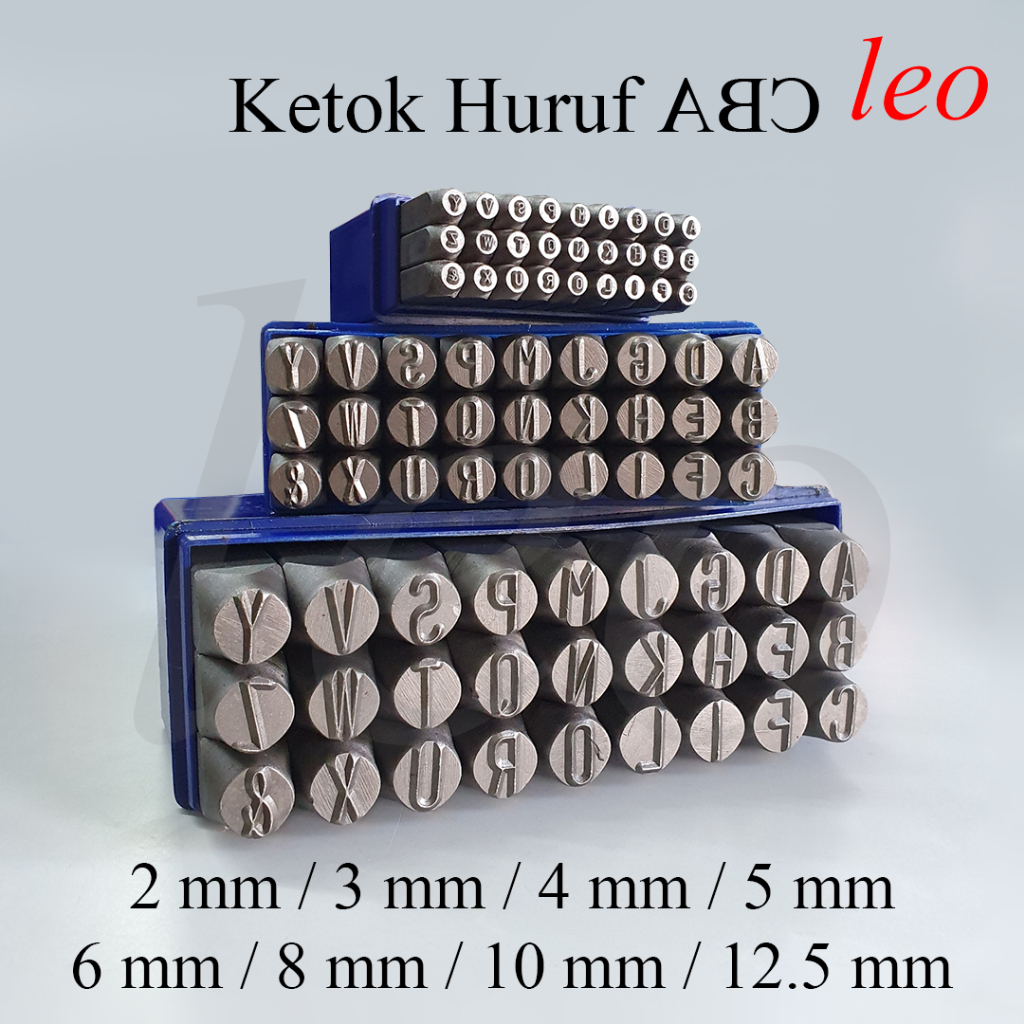 Jual Letter Punch 2/3/4/5/6/8/10/12.5 mm Ketok Huruf alfabet abjad 2mm ...