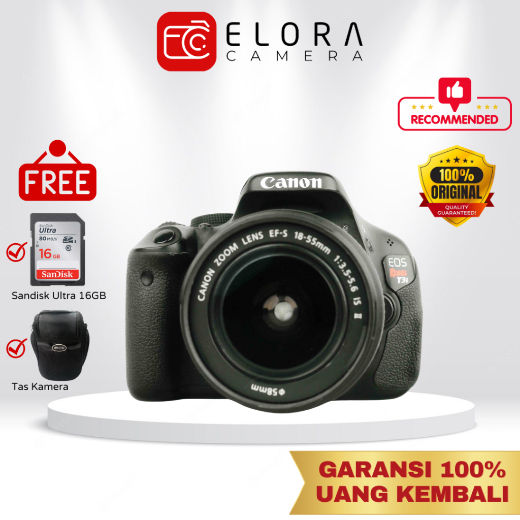 Canon Eos Rebel T3i 600D Kit 18-55mm Kamera DSLR Canon 600D Eos 600