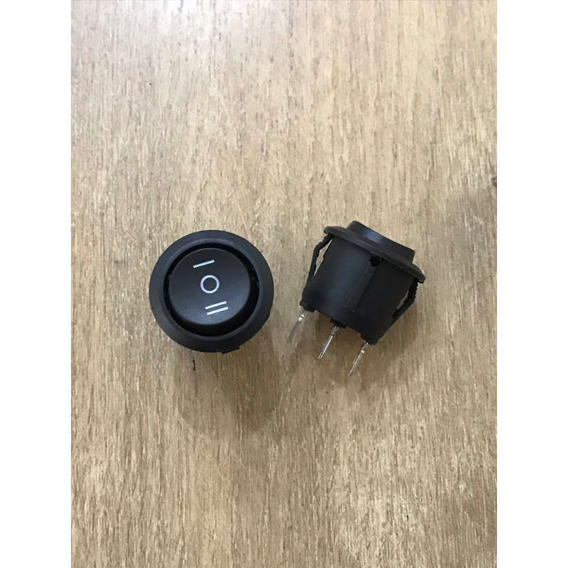 Jual Saklar Rocker switch 3 kaki bulat on off on tanpa lampu | Shopee ...