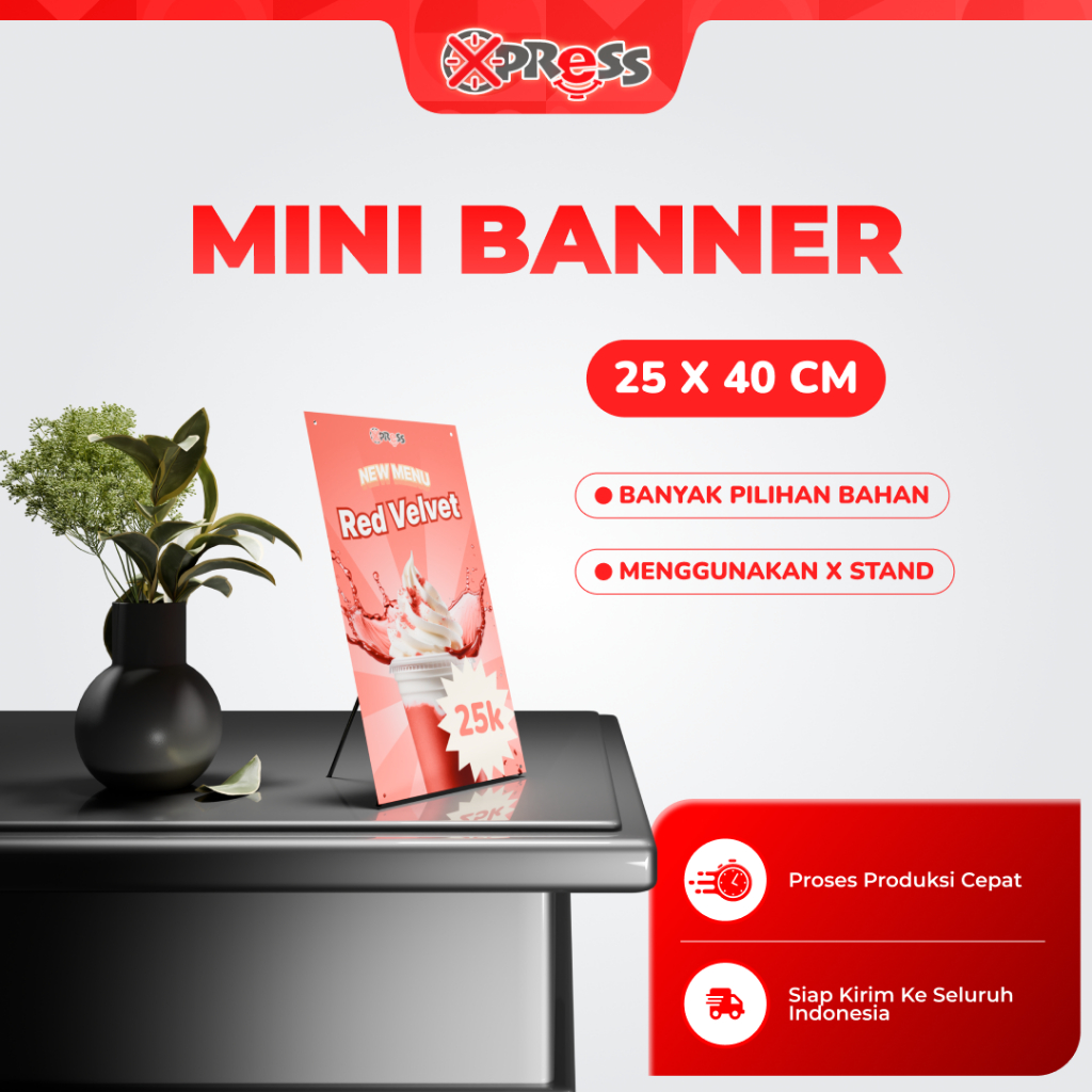 Jual Cetak Mini Banner / Banner Meja / Y Banner Kecil | Shopee Indonesia