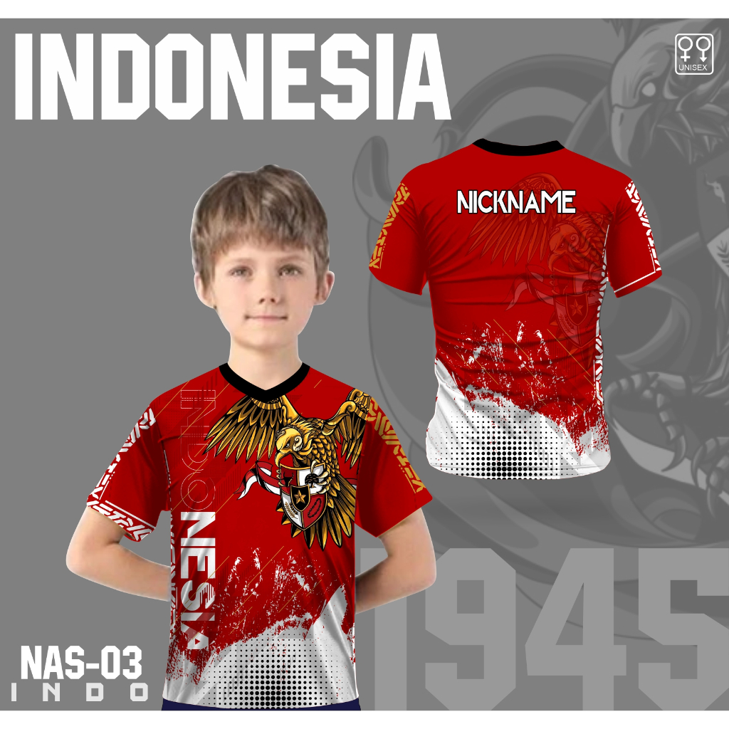 Jual Baju anak nasionalisme kaos hut ri jersey 17an garuda indonesia ...