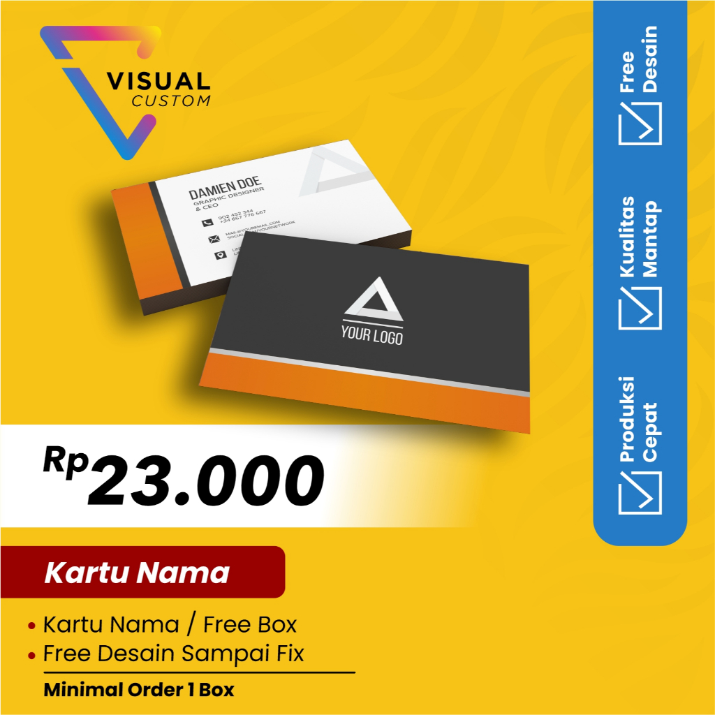 Jual Cetak Kartu Nama Custom Kartu Nama Satu Sisi Dua Sisi Shopee Indonesia