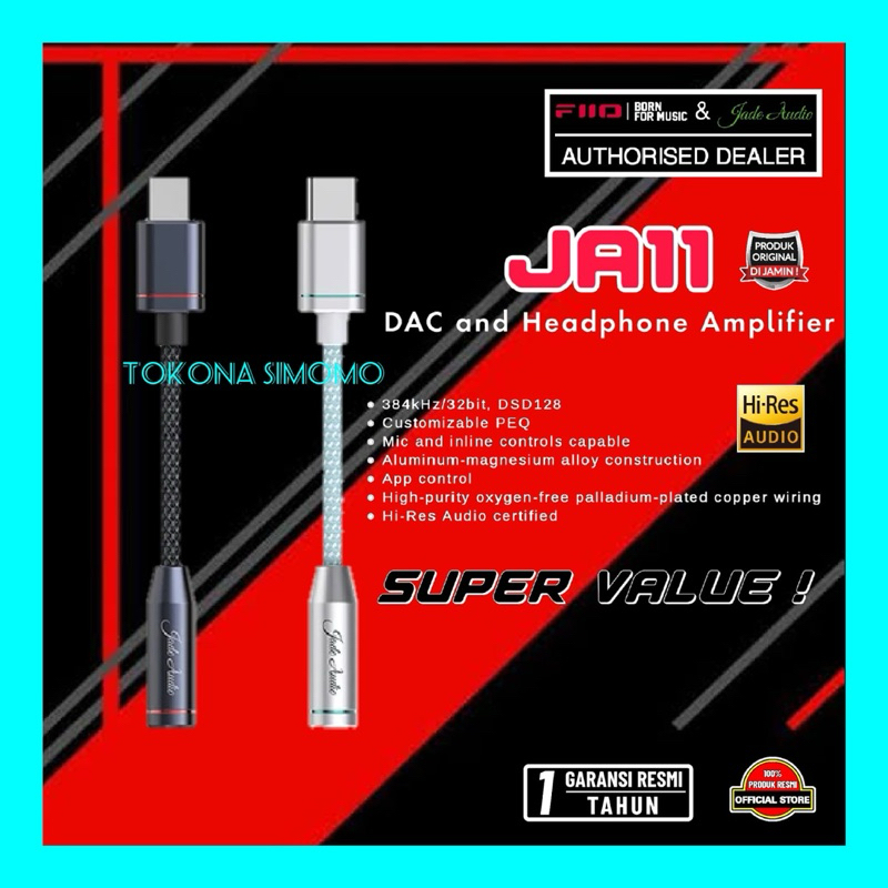 Jual Fiio Jade Audio JA11 Dongle DAC and Headphone Amplifier USB Type C ...