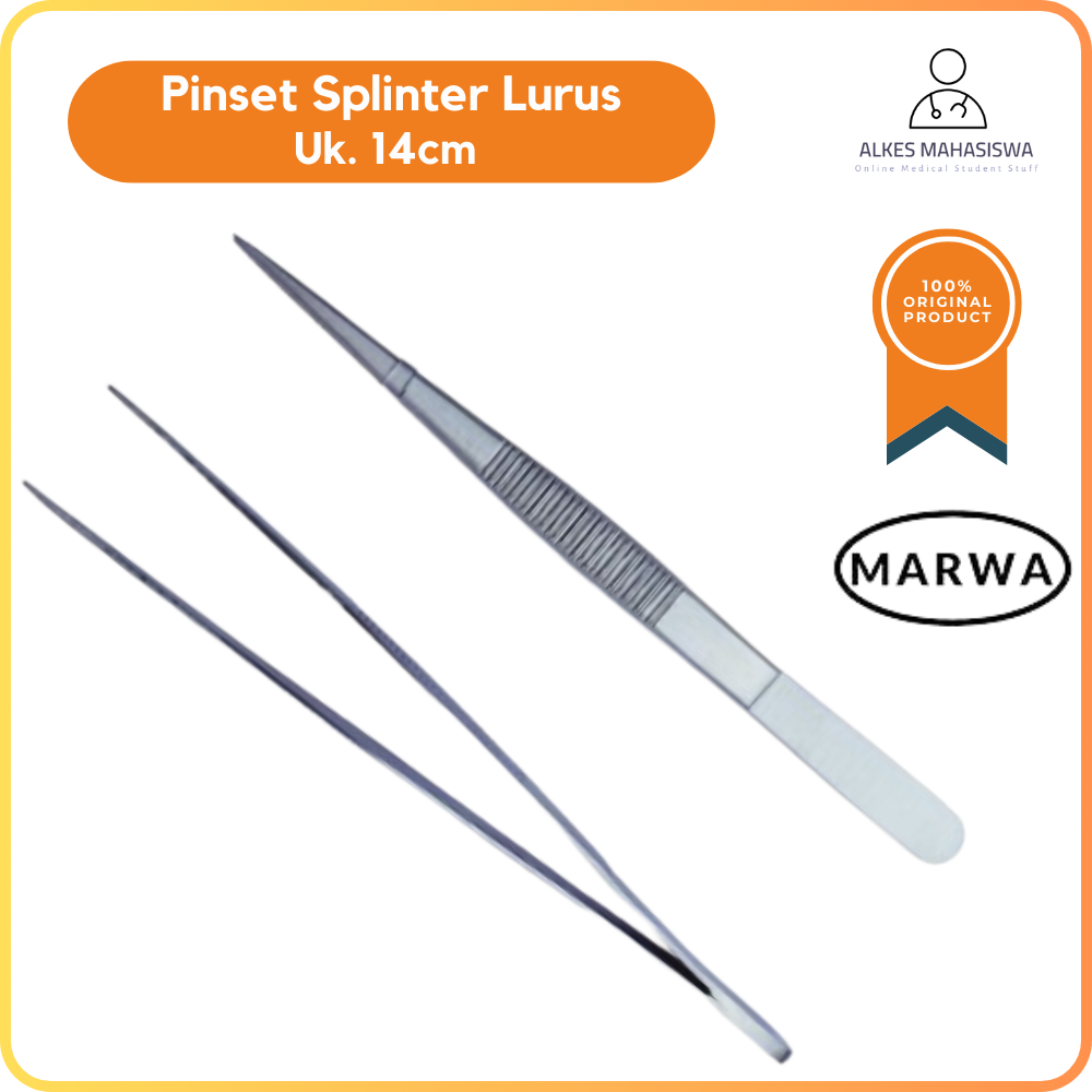 Jual Pinset Splinter Lurus Stainless Steel Marwa 14cm | Shopee Indonesia