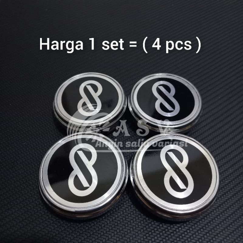 Jual dop roda tutup velg racing mobil variasi enkei logo hitam chrome ...