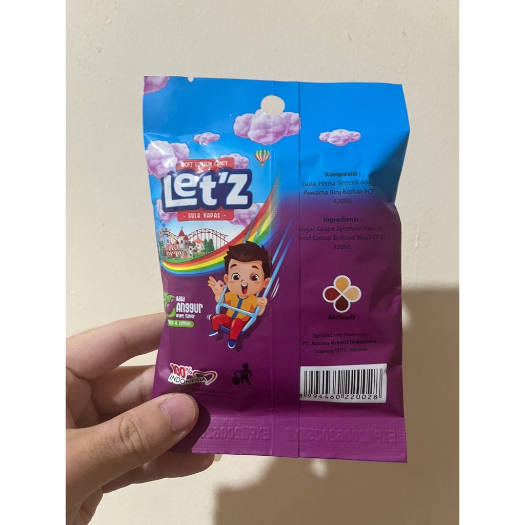 Jual Let'z soft cotton candy grape flavor / Letz permen gula kapas rasa ...