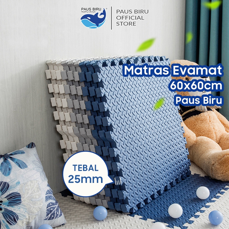 Jual Paus Biru Matras Evamat 60x60cm Ketebalan 25mm Matras Puzzle Karpet Alas Lantai Lembut