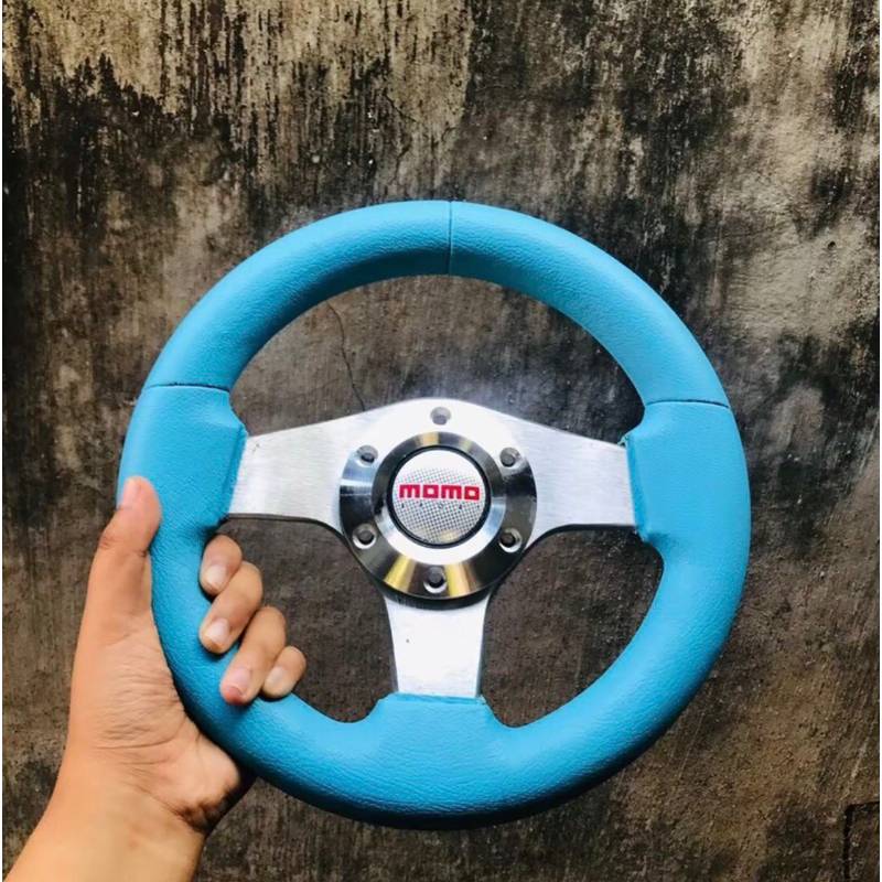 Jual setir mobil racing full biru muda kaki 3 gunungan model terbaru ...