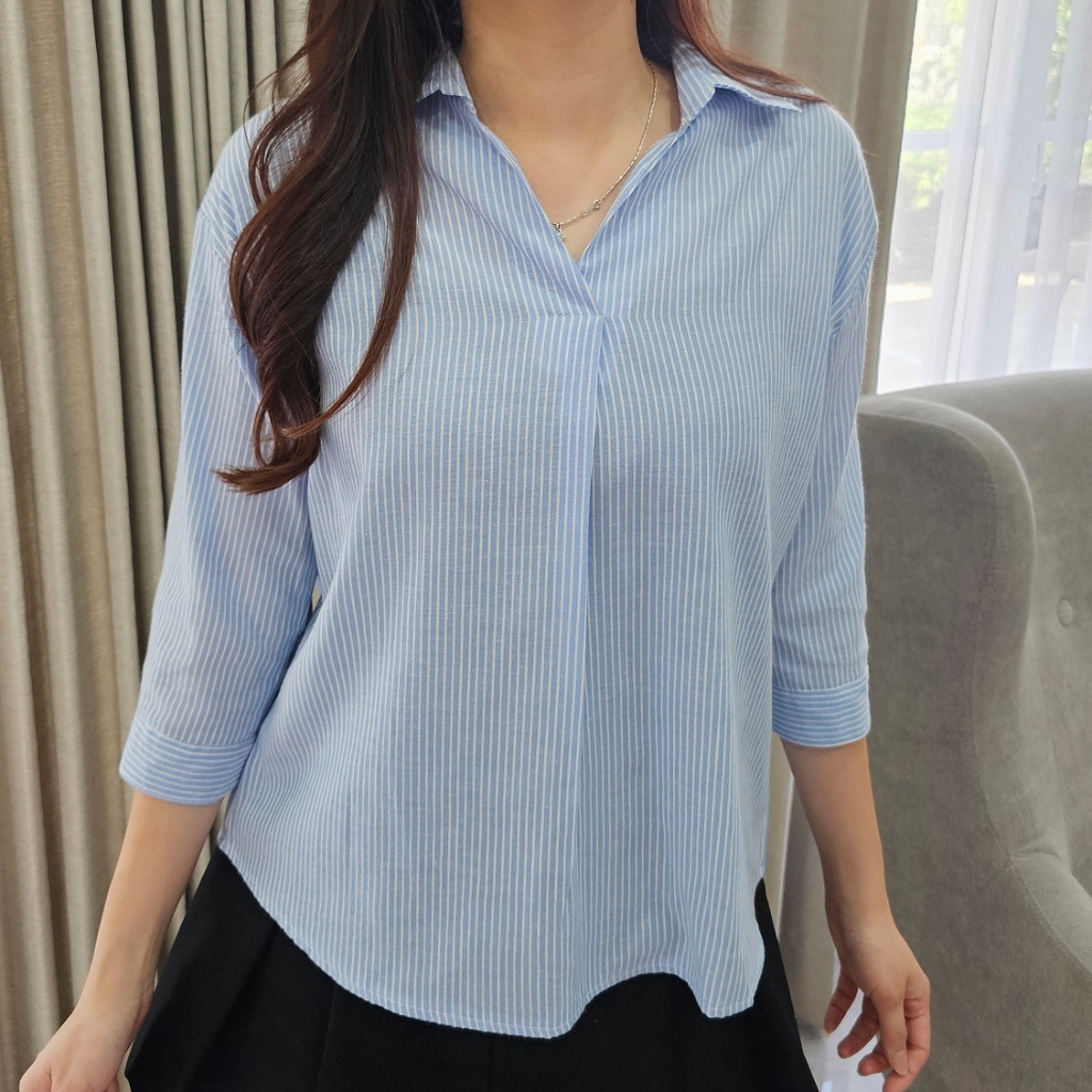 ORECCA - Vona Stripe Shirt Atasan Wanita foto 3