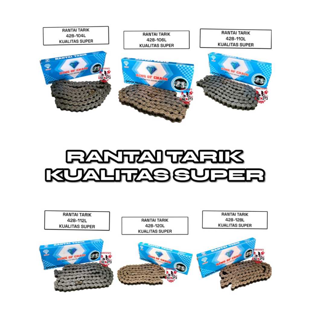 Jual RANTAI TARIK MOTORCYCLE CHAIN 428-104L 106L 110L 112L 120L 128L ...
