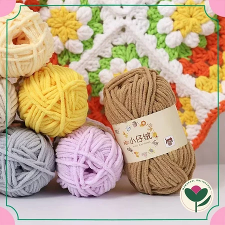 Benang Rajut Chenille MK1753 untuk selimut dan bantal estetik