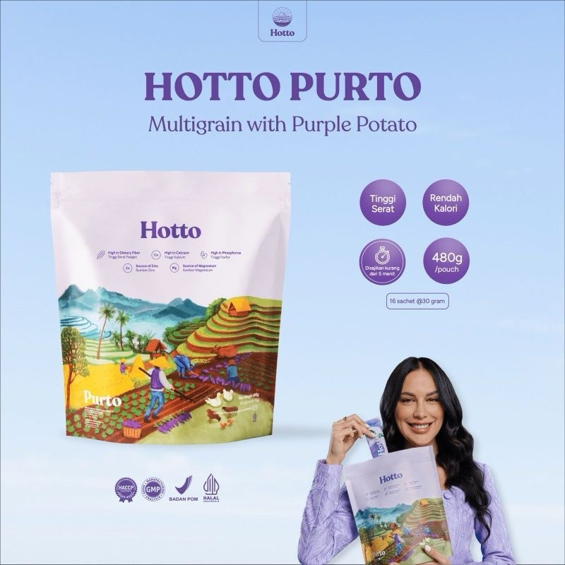 Jual HOTTO PURTO multigrain 1 pouch isi 16 sachet original | Shopee ...