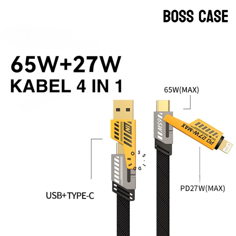 Jual Kabel Data PD-27W Max 4 IN 1 FAST CHARGING Convertible Metal Fast ...