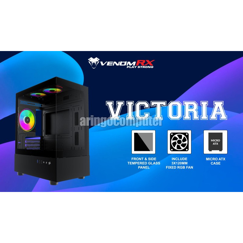 Jual Casing Venom RX VICTORIA - BLACK (FREE 3 FAN FIXED RGB) | Shopee ...