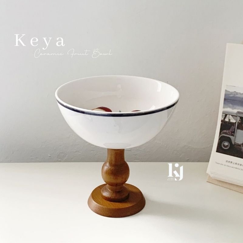 Jual Keya Ceramic Fruit Bowl / Mangkok Piring Saji Putih Keramik ...