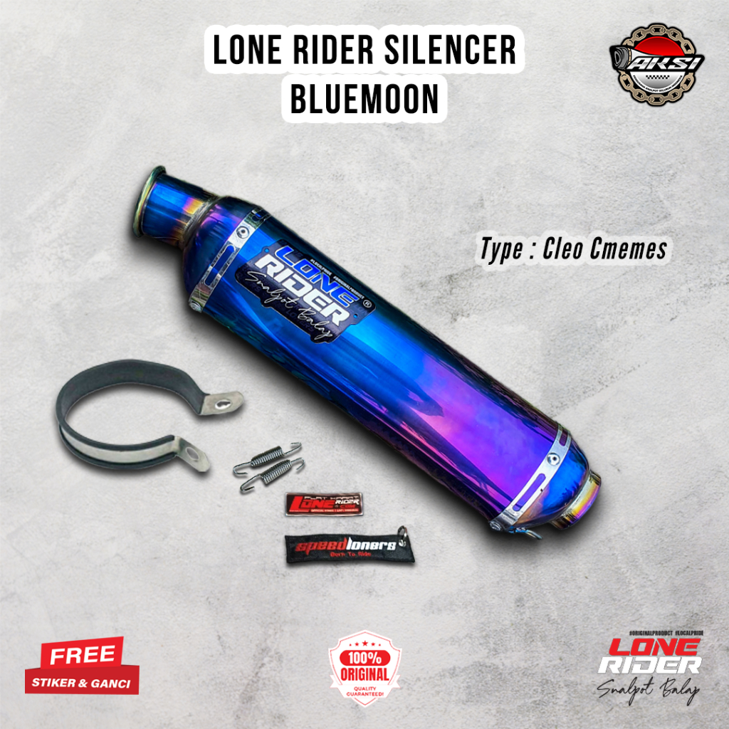 Jual ORIGINAL LONE RIDER Silencer Cleo Bluemoon - Knalpot Racing Lone ...