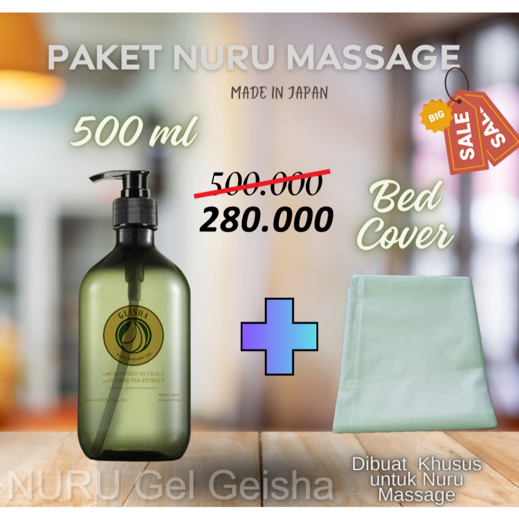 Jual Paket Lengkap Body NURU Massage Gel, Botol 500ml + Bed Cover Spesial  Made In Japan | Shopee Indonesia