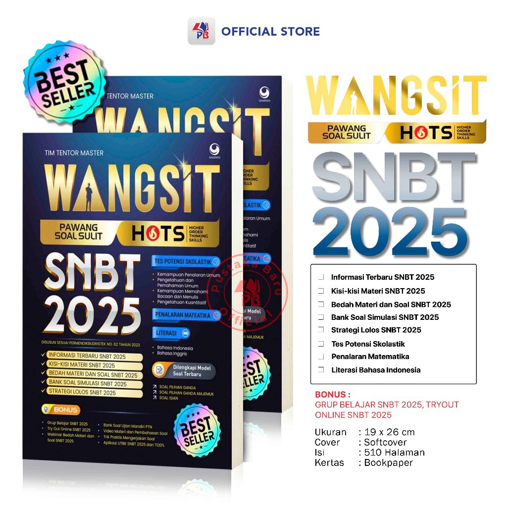 Jual Buku Wangsit SNBT 2025 / WANGSIT (Pawang Soal Sulit) Lengkap HOTS