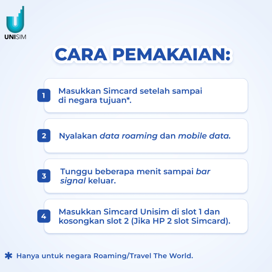 Jual UNISIM Sim card 3-12 Hari Singapore Malaysia Thailand Indonesia ...