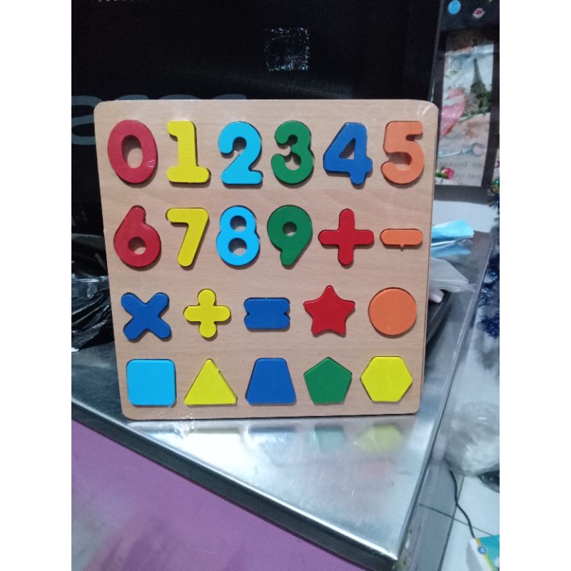 Jual Puzzle Kayu Angka 0 1 2 3 4 5 6 7 8 9 Mainan Edukasi Anak Mengenal ...