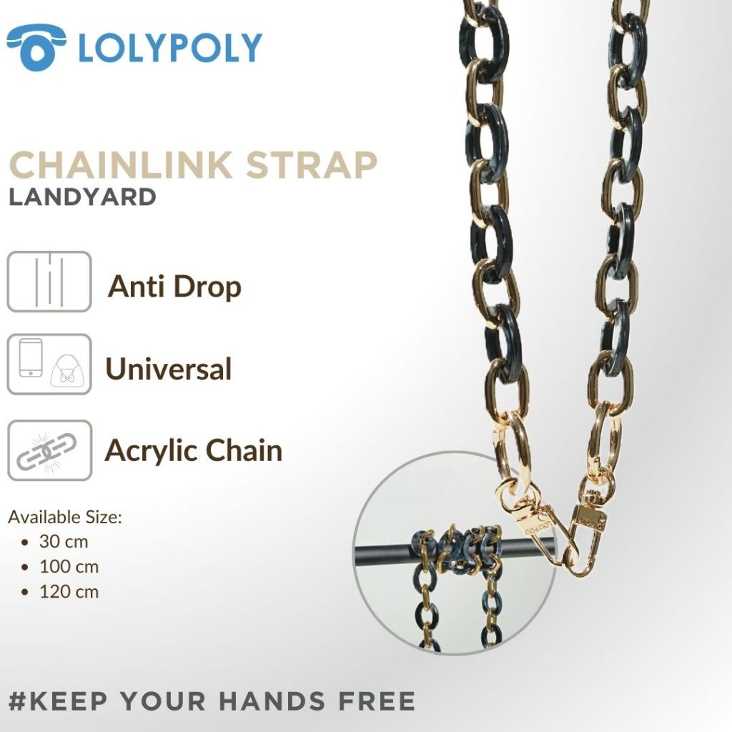 Jual LOLYPOLY Chainlink Strap Tali Lanyard Rantai Acrylic PhoneStrap For  SmartPhone | Shopee Indonesia