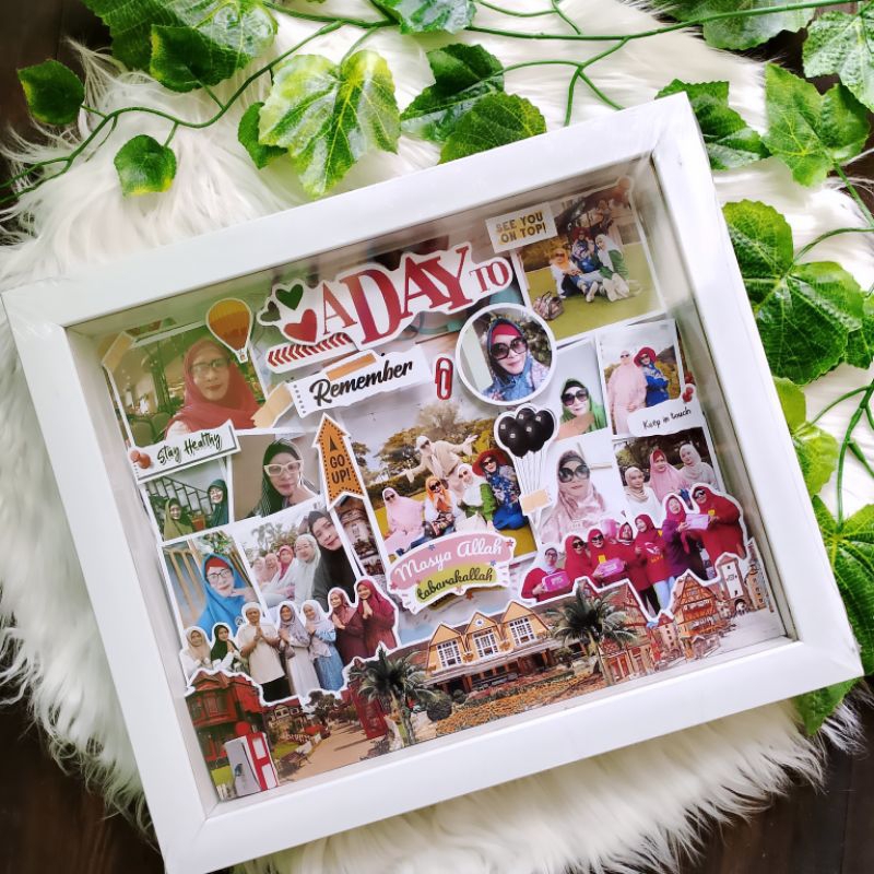 Jual [Custom >16 Foto] Hadiah farewell kantor scrapframe foto pop up 3D
