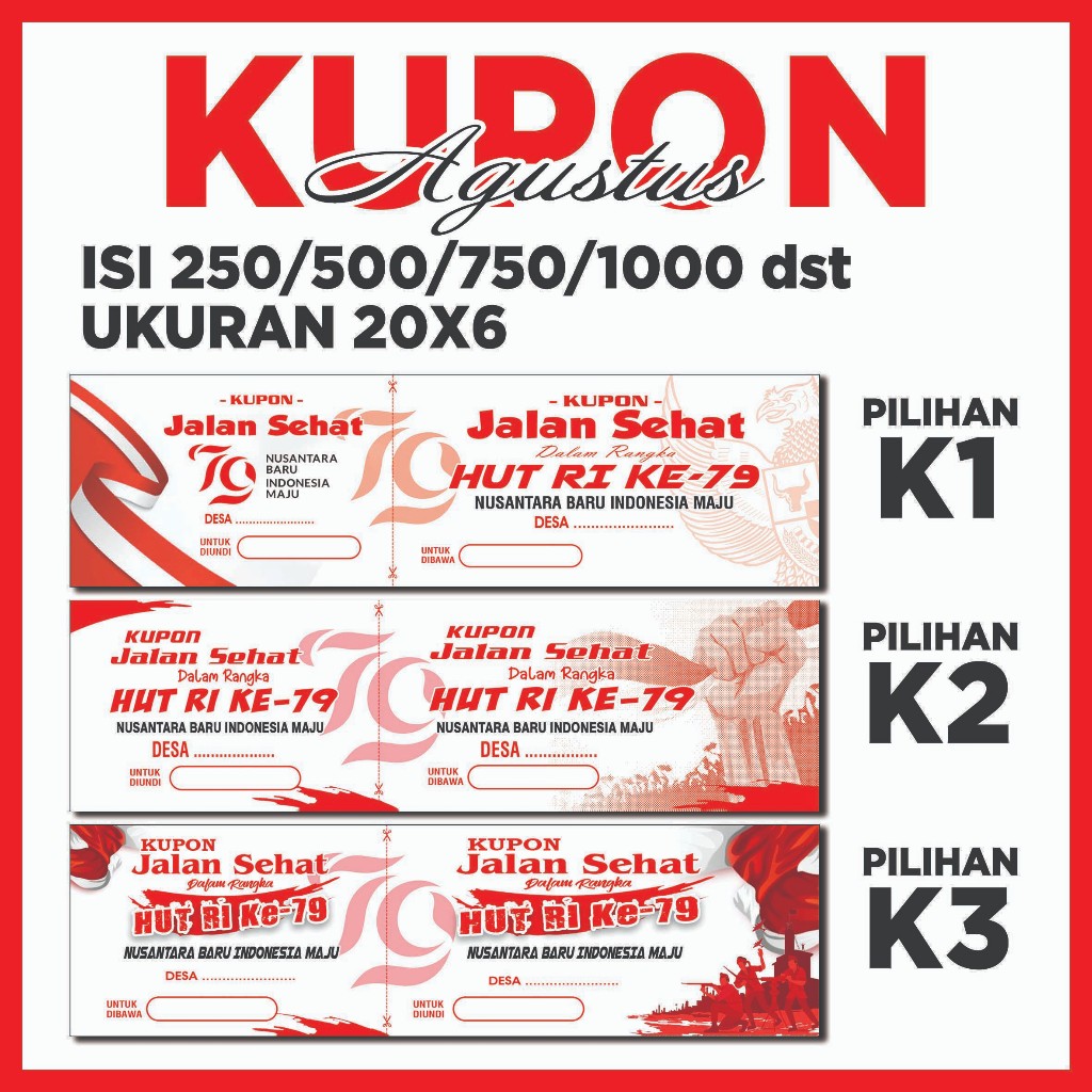 Jual Cetak Kupon Agustusan - Custom - Free desainn | Shopee Indonesia