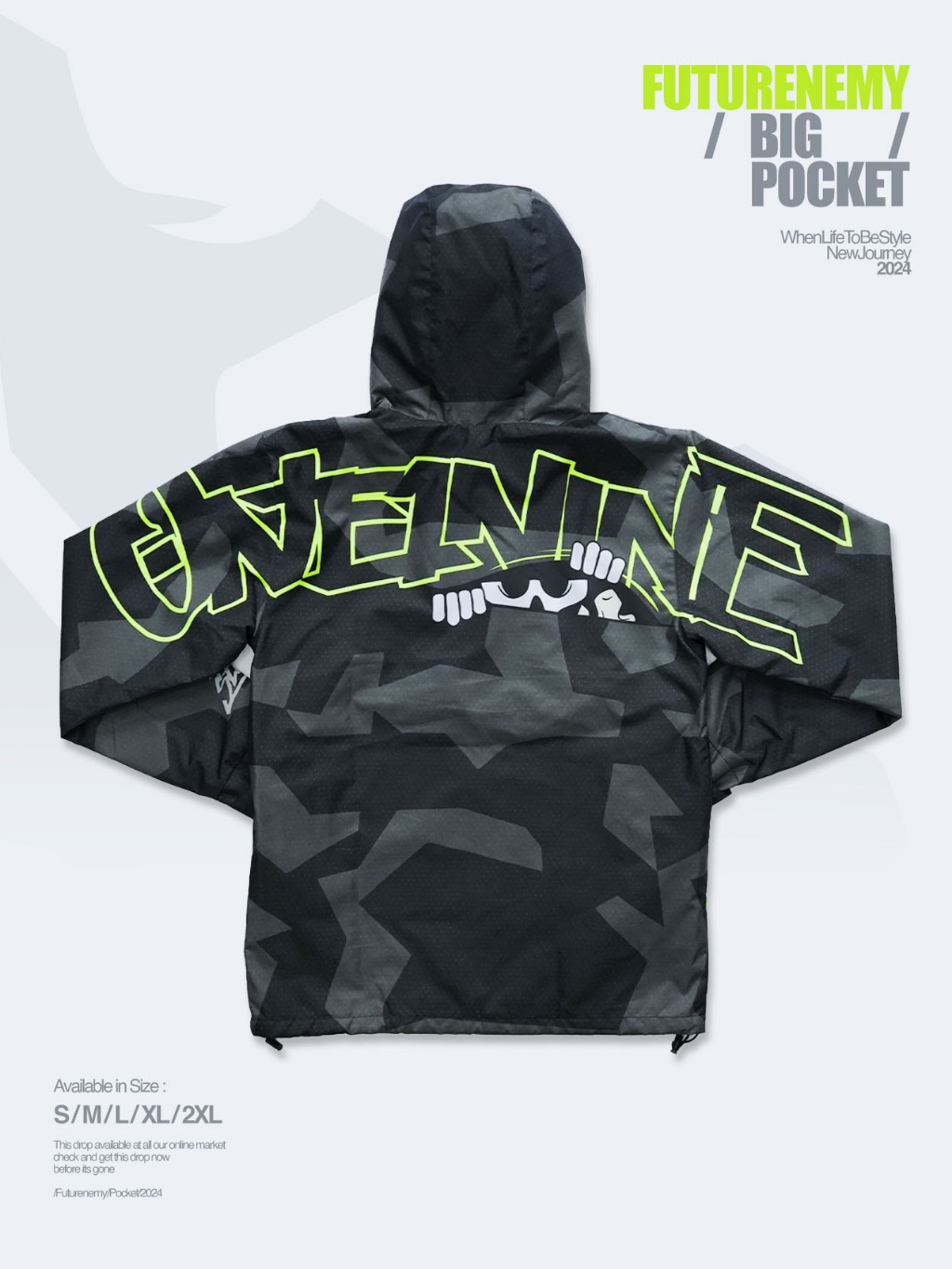 Jual Oneonenine Ksr Jaket Big Pocket Futurenemy Black Fluo - Jaket ...