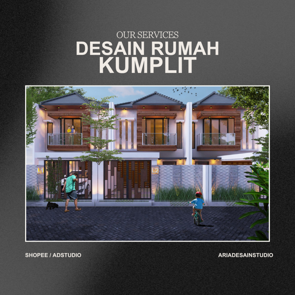 Jual Paket DESAIN RUMAH Komplit Denah 3D Fasad Gambar Kerja (Struktur ...