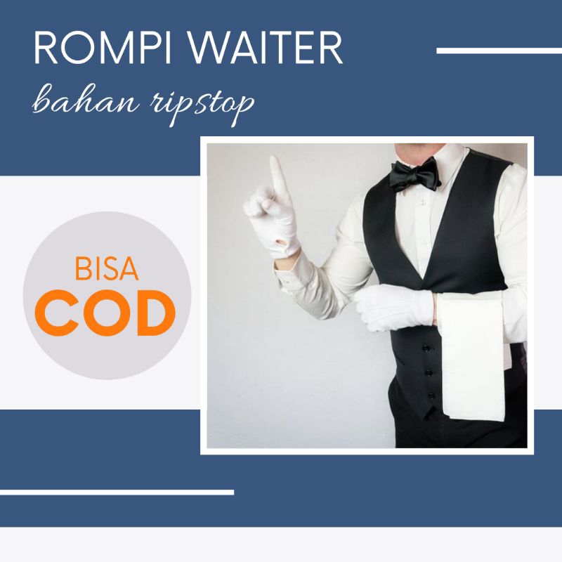 Jual rompi waiter cafe rompi pelayan cafe vest waiter hotel rompi ...