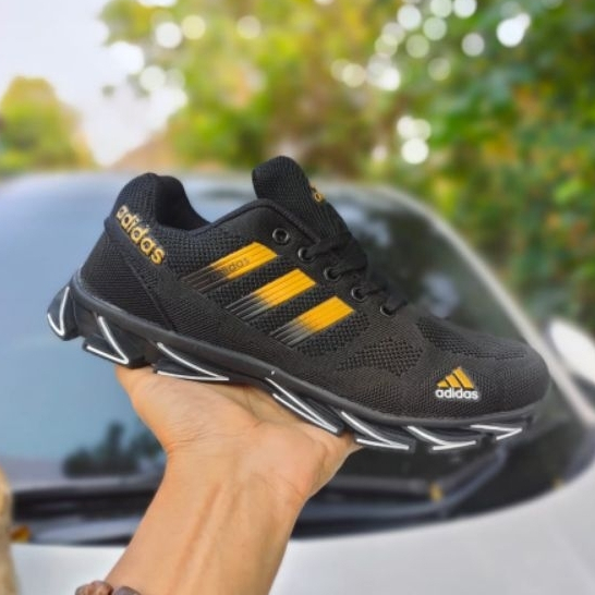 Sepatu Black And Yellow Adidas Running Shoes Jual Sepatu Running
