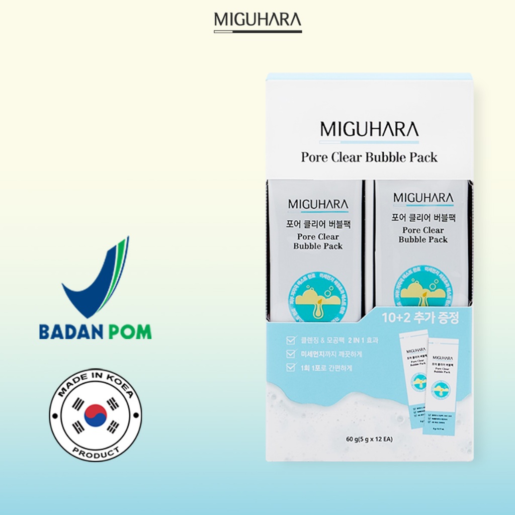 Jual MIGUHARA Pore Clear Bubble Pack (5g x 12ea) | Masker Bubble Untuk ...