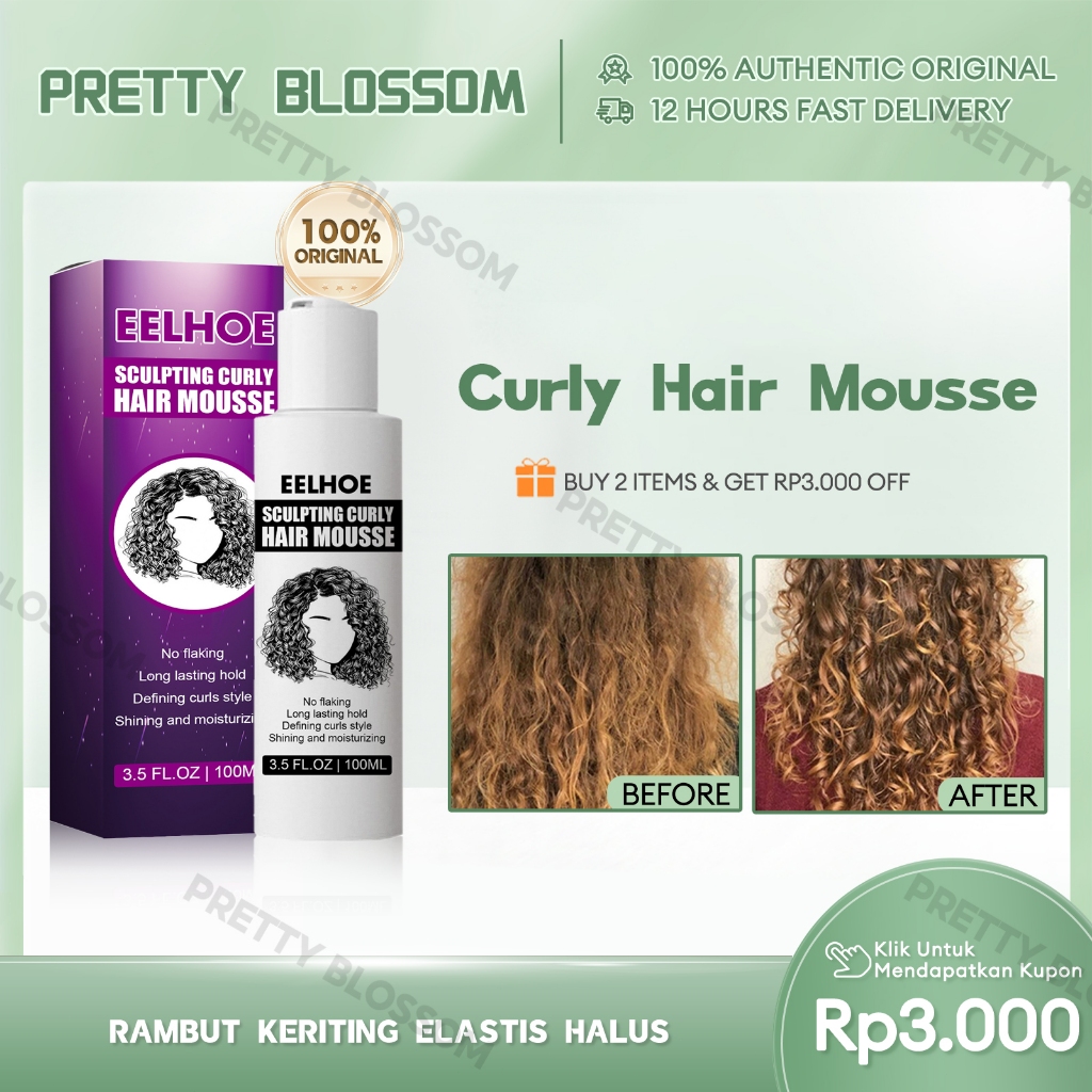 Jual EELHOE Sculpting Curly Hair Mousse 100ml Curl Gel Curling Cream ...