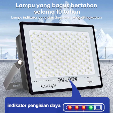 Lampu tenaga surya outdoor lampu sorot solar cell otomatis Lampu solar panel Tahan air IP67 LED super terang 1000W remote Halaman Taman