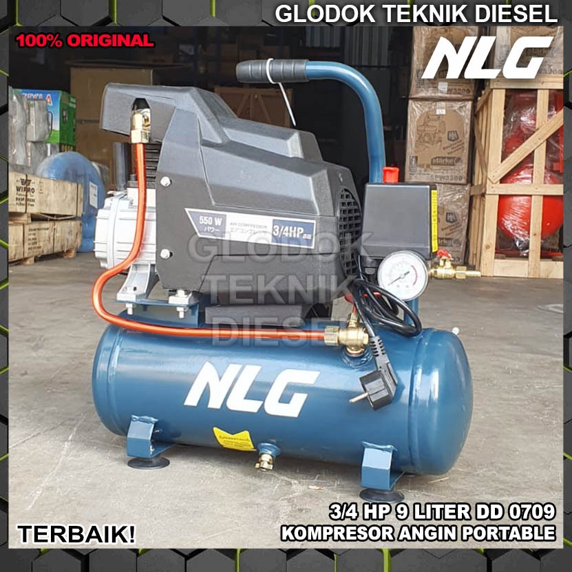 Jual KOMPRESOR ANGIN MINI 3/4 HP 9 LITER AIR COMPRESSOR PORTABLE ...
