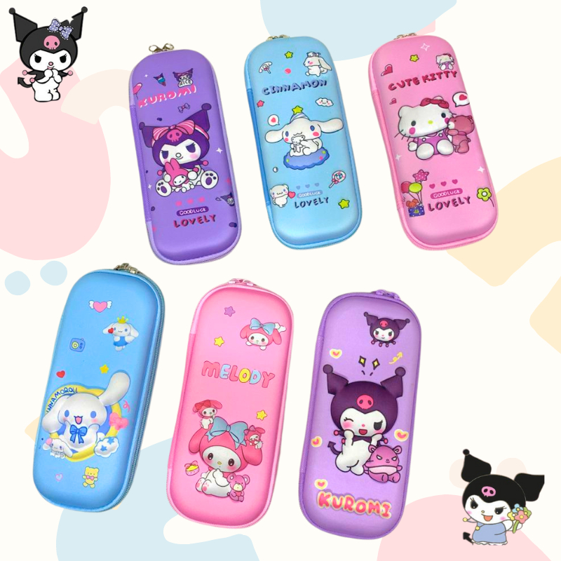 Tempat Pensil Anak Motif 3D Kotak Pensil Anak Kartun Kuromi Cinnamoroll  Bahan EVA