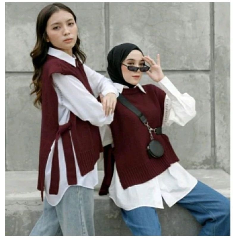 Jual ROMPI RAJUT TALI SAMPING/BAJU RAJUT DINAS | Shopee Indonesia