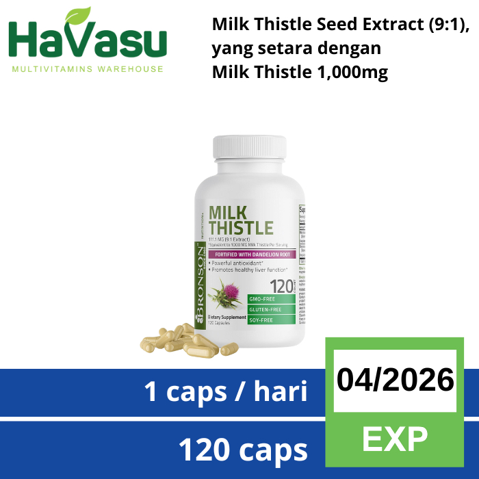 Jual Bronson Milk Thistle 1000mg Silymarin Marianum Dandelion Root
