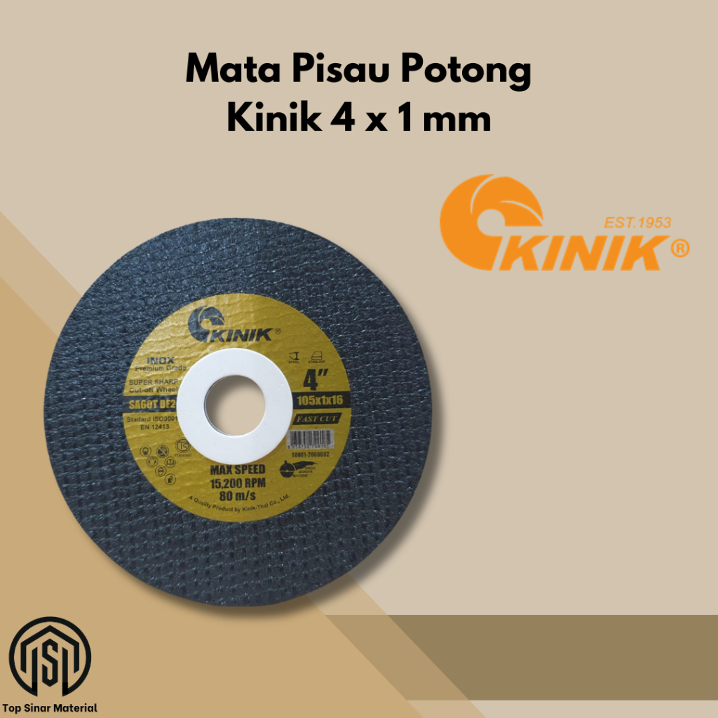 Jual KINIK Tipis Batu Potong Besi 4 x 1 mm Cutting Wheel 4 inch ...