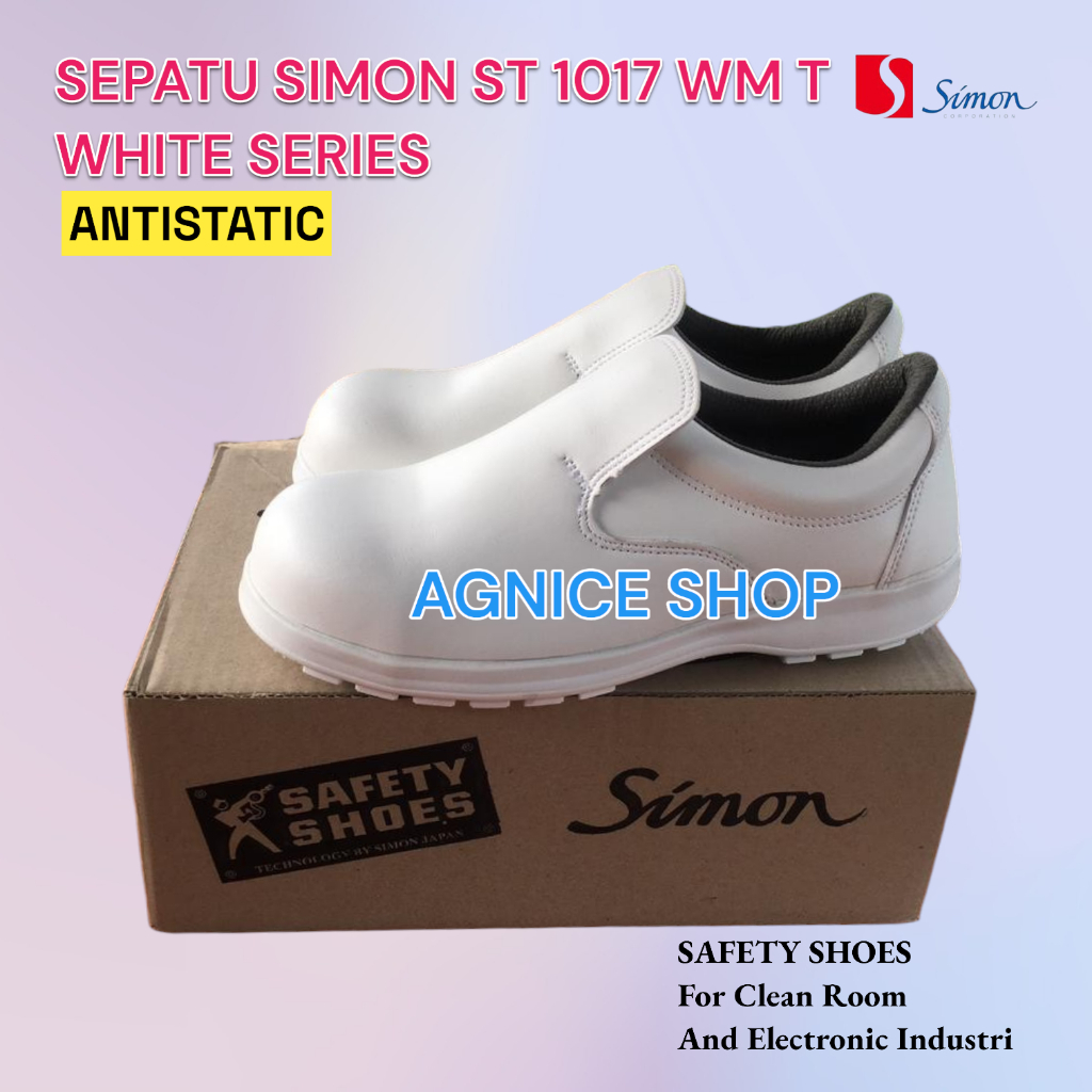 Jual Sepatu Safety SIMON Shoes Type ST 1017 WMT White Antistatic Series ...
