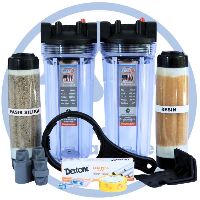 Jual Paket Filter Air Kotor dan Berkapur 2 tahap EUGEN CLEAR 10 inch ...