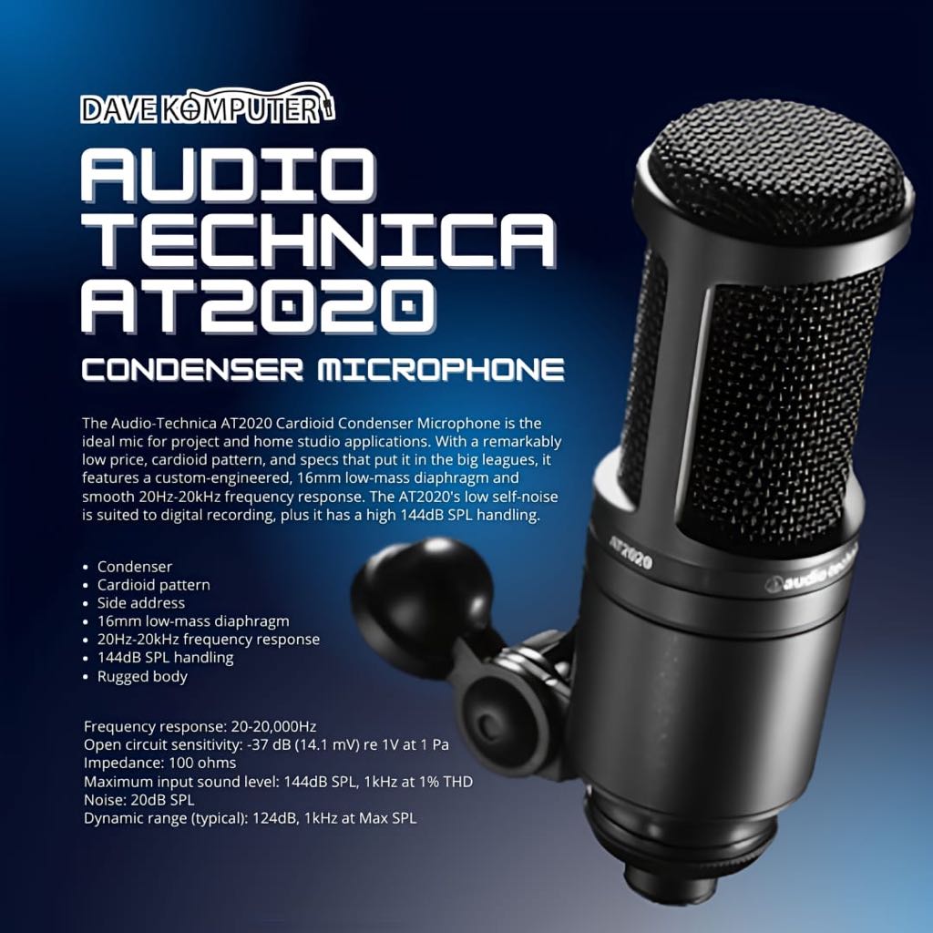 Jual Audio Technica AT2020 Microphone XLR | Shopee Indonesia