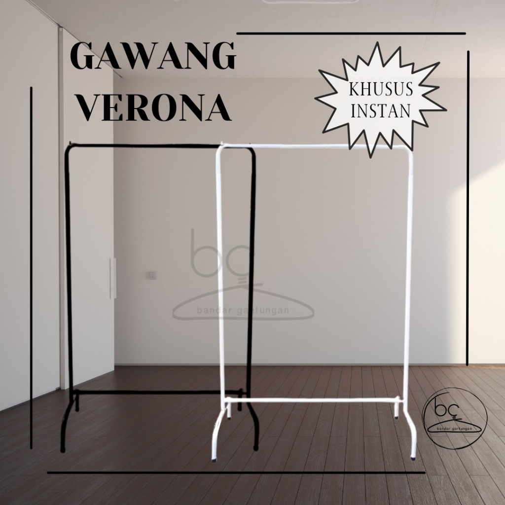 Jual Gawang Baju Verona Pipa Bulat Stand Hanger Baju Gawangan Rak ...