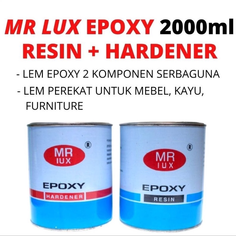 Jual KODE M1M4 Lem EPOXY Resin Hardener MR LUX Kemasan 1 Kg Kaleng ...