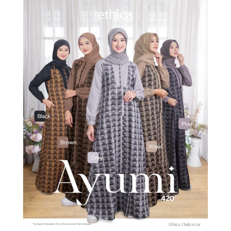 Jual Bisa Cod Original Terbaru Gamis Ayumi By New Collection Ethica Tidak Menerawang