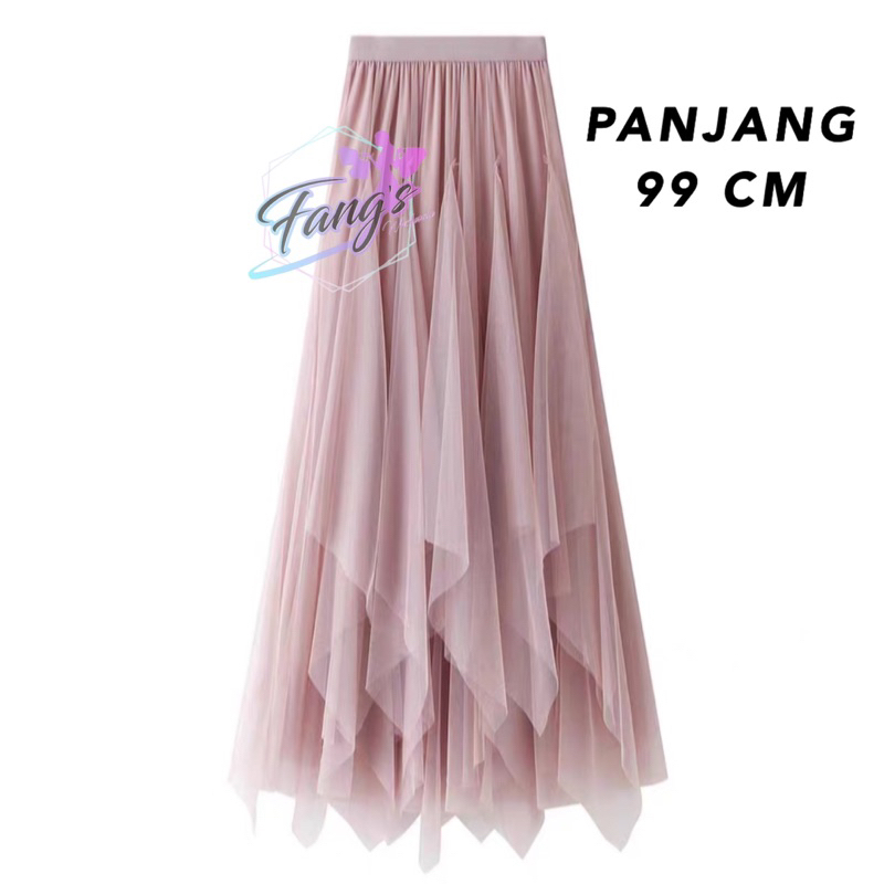 Jual FW R738 Rok Tutu Rumbai Panjang Premium | MAXI RUFFLE SKIRT ...